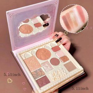 10-Color Anime Eyeshadow Palette with Mirror, Shimmer Glitter,Blush &Highlighter